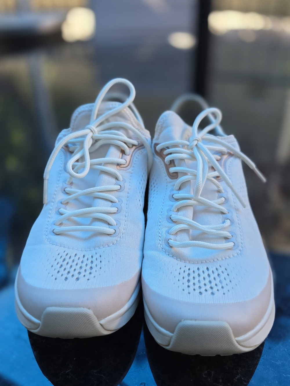 OluKai Women's Knit Lace-Up Sneakers in Off-White